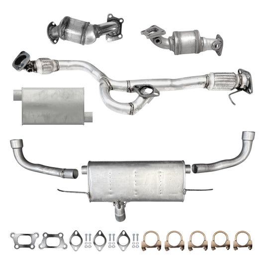 GMC Terrain 3.0L (2012) Front & Rear Manifold Converters, Y-Pipe With Flex & Rear Muffler