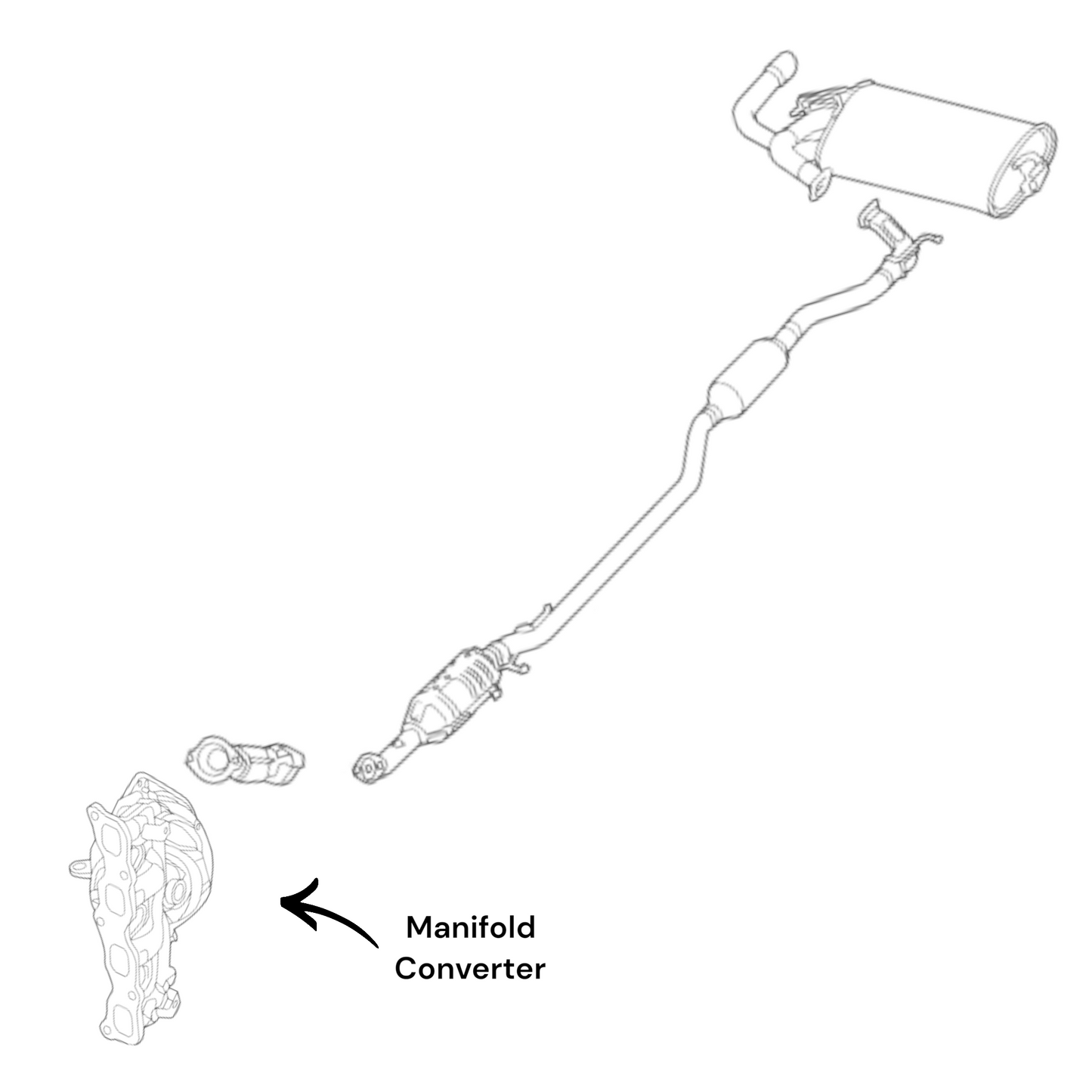 Convertisseur de collecteur pour Mitsubishi Outlander Sport 2.0L (2014-2015)