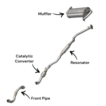 Toyota Matrix 2.4L (2009-2013) (S Sub-Model) (Only for AWD) Front Pipe, Catalytic Converter with Resonator and Rear Muffler