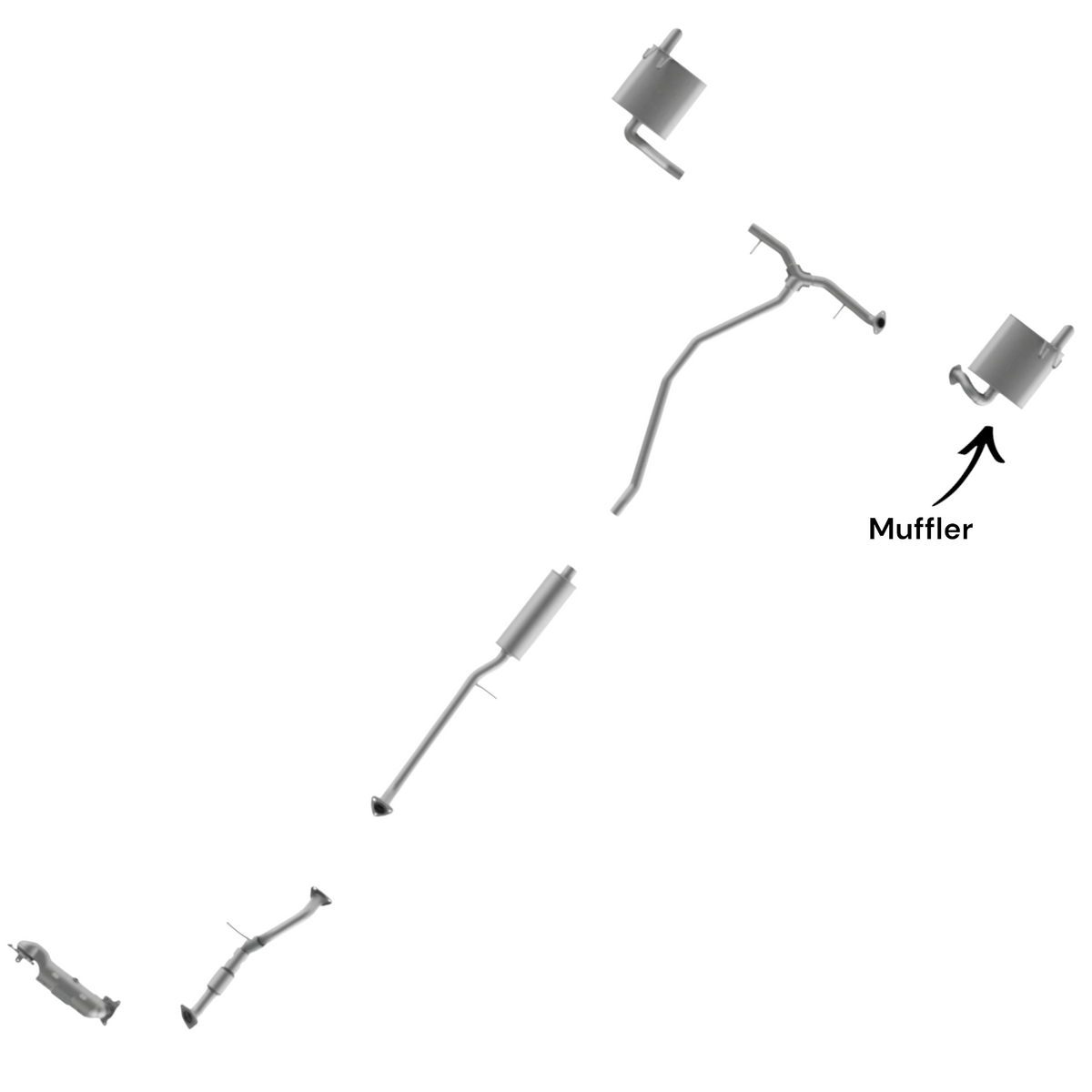 Honda Civic 1.5L (2022-2024) (Turbo) Left Side Muffler. 
