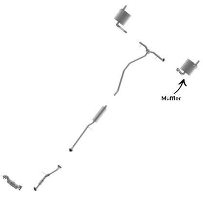 Honda Civic 1.5L (2022-2024) (Turbo) Left Side Muffler. 