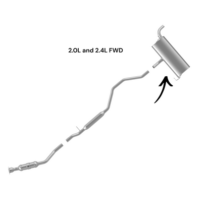 Silencieux arrière pour Jeep Compass (2011-2017 2.0L) et (2012-2017) 2.4L traction avant et quatre roues motrices