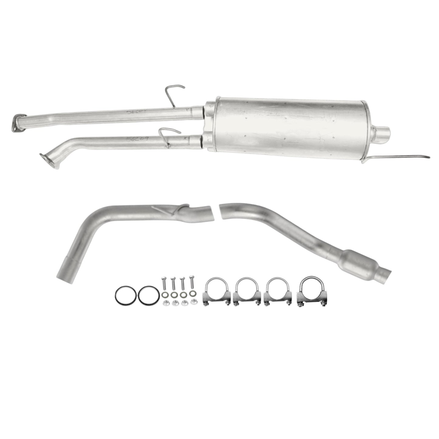 Silencieux avec tubes d'essieu et tuyau d'échappement pour Toyota Tundra à empattement de 164,6 pouces, moteurs 4,6 L (2010-2014) et 5,7 L (2007-2014).