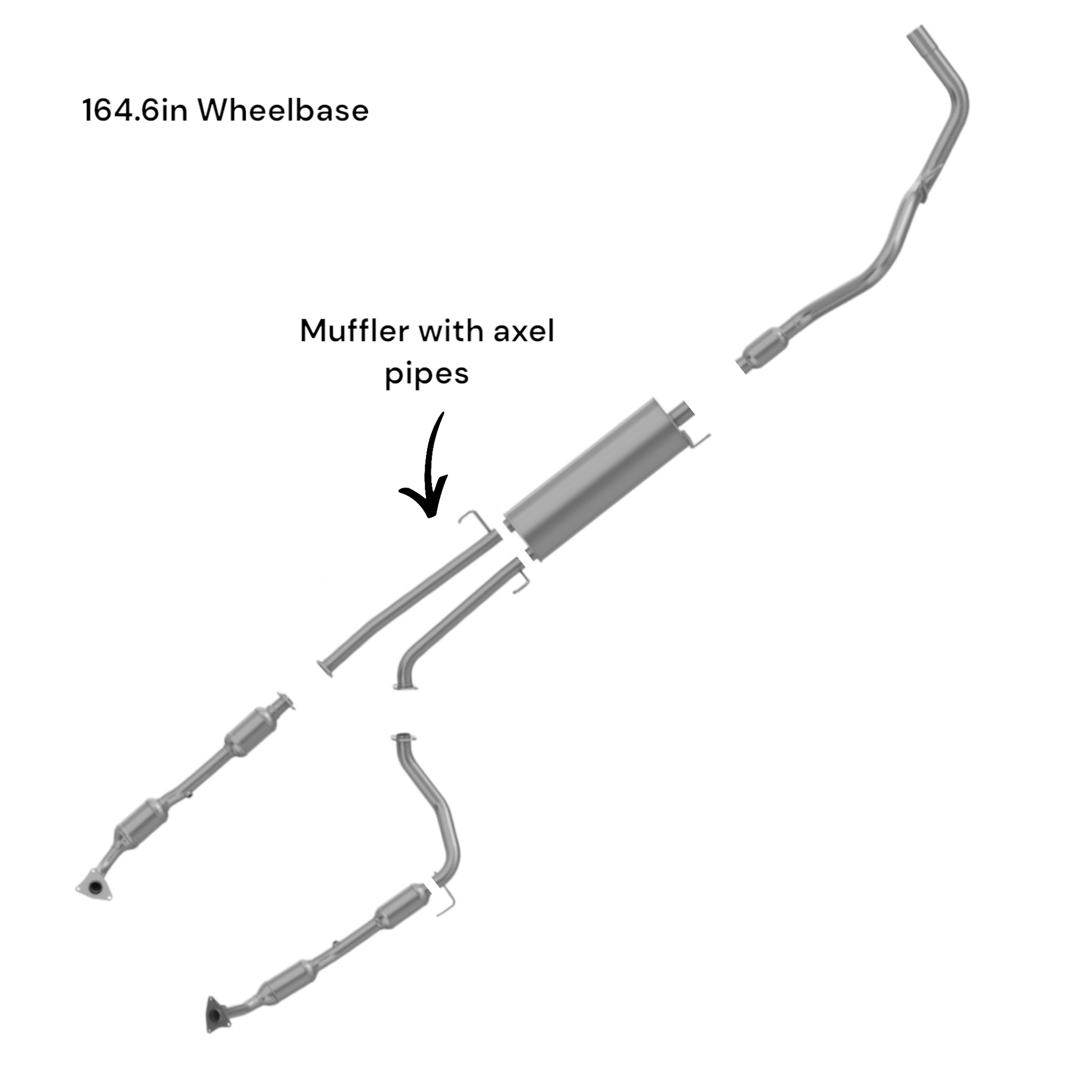 Toyota Tundra 5.7L (2007-2014) (164.6" Wheelbase) Muffler with Axel pipes