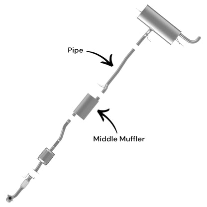 Chevrolet Equinox 2.4L (2010-2017) Middle Muffler with Pipe