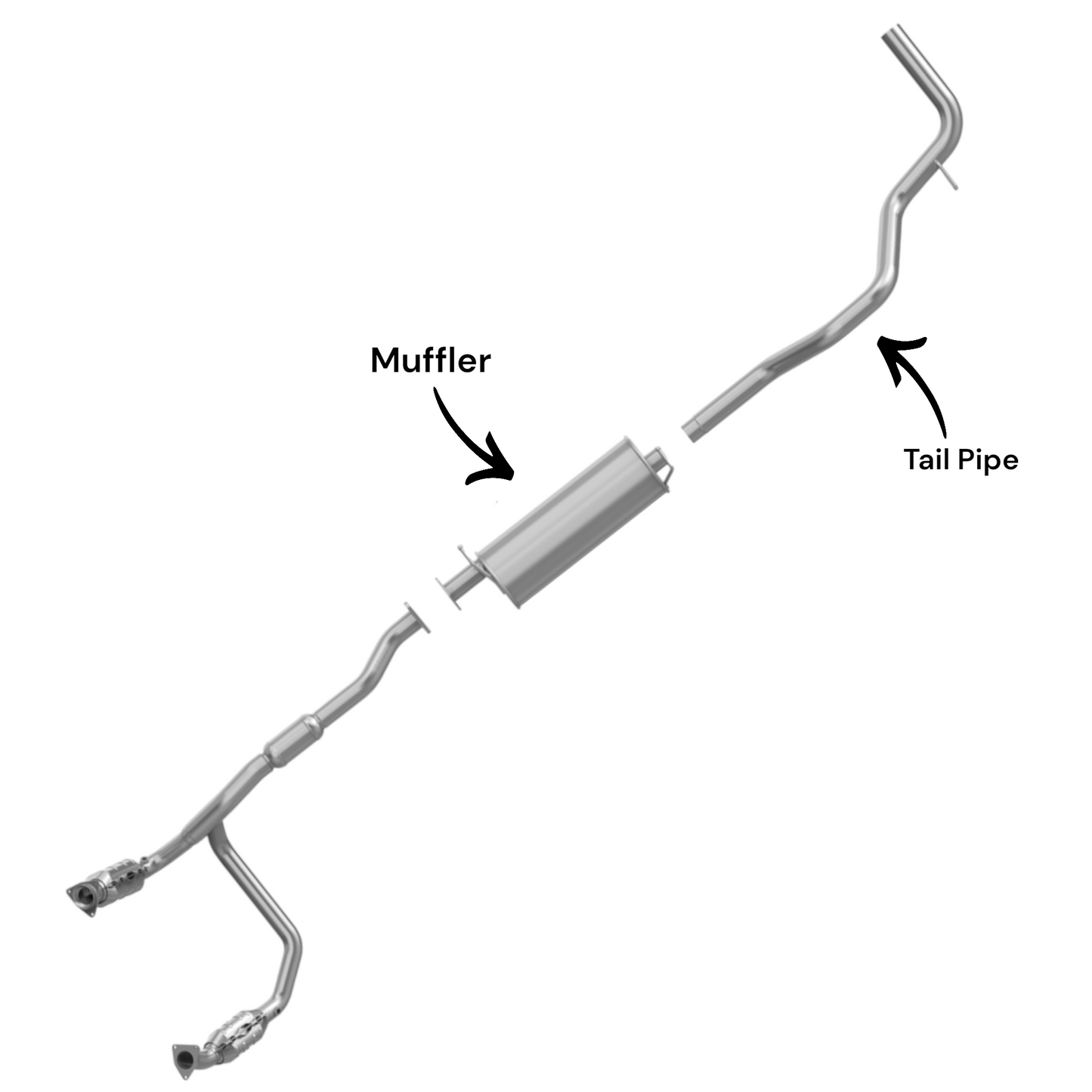 Silencieux avec tuyau d'échappement pour Chevrolet Express 1500 4.3L (2009-2014)