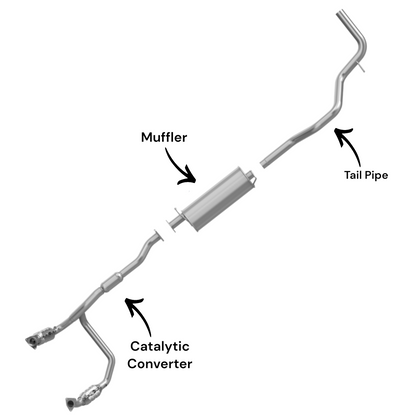 Convertisseur catalytique, silencieux et tuyau d'échappement pour Chevrolet Express 1500 5.3L (2010-2011).