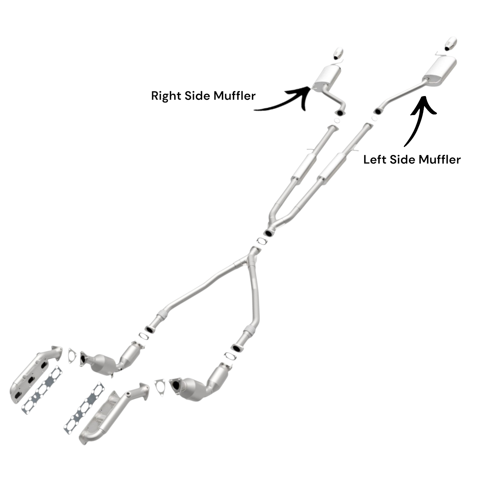 Infiniti M45 4.5L (2006-2010) Right And Left Side Muffler