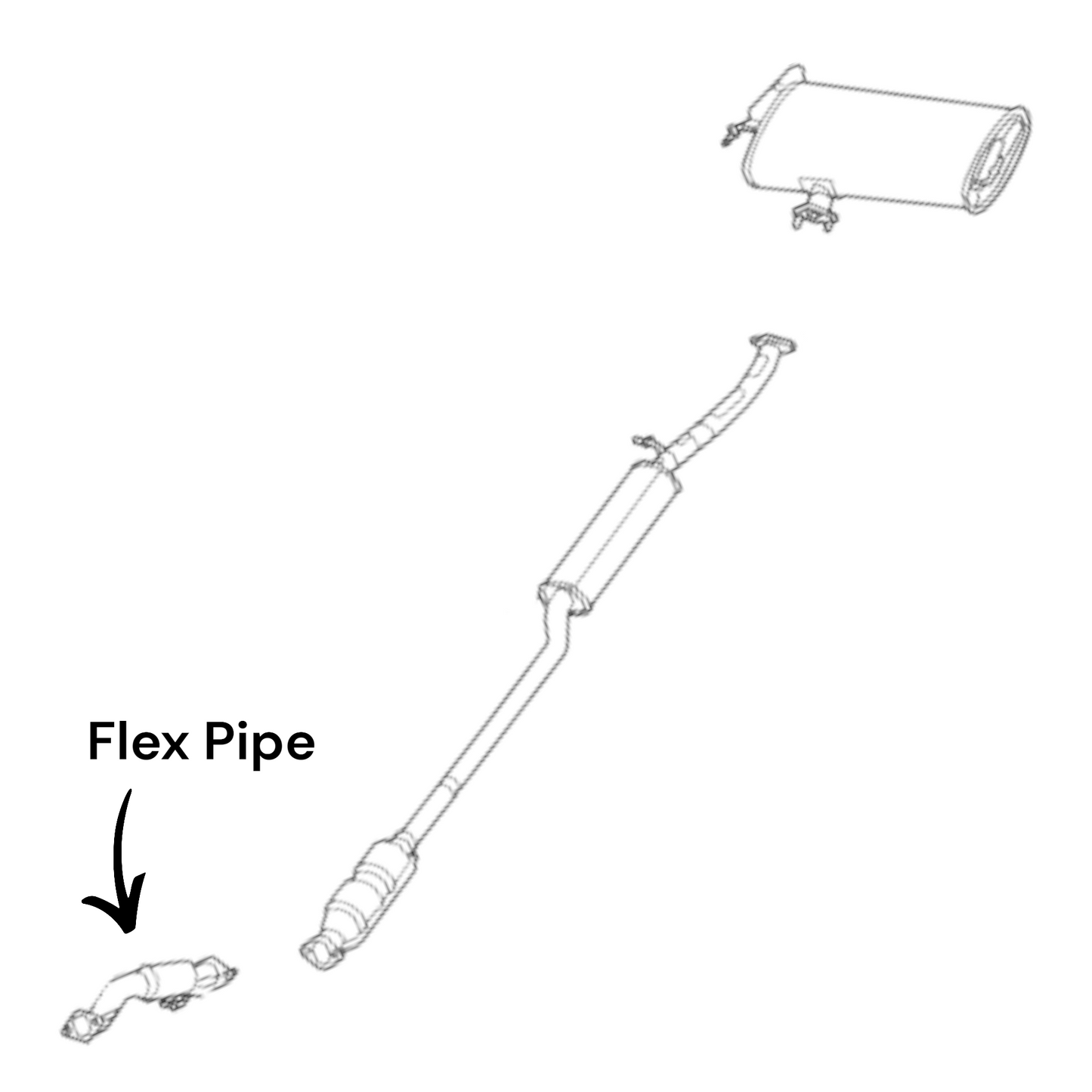Tuyau flexible pour Hyundai Tucson 2.0L (2019-2021) (traction avant) (sans sonde lambda)