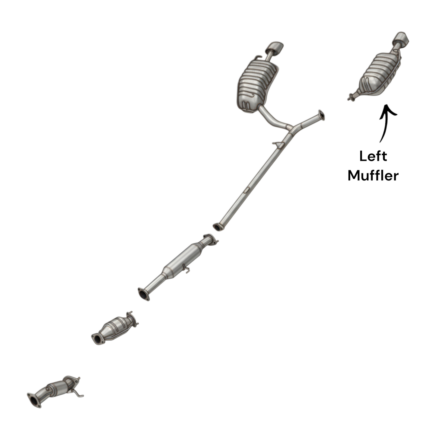 Kia Optima 2.4L (2011-2013) (Only Korean Built) Left side Muffler