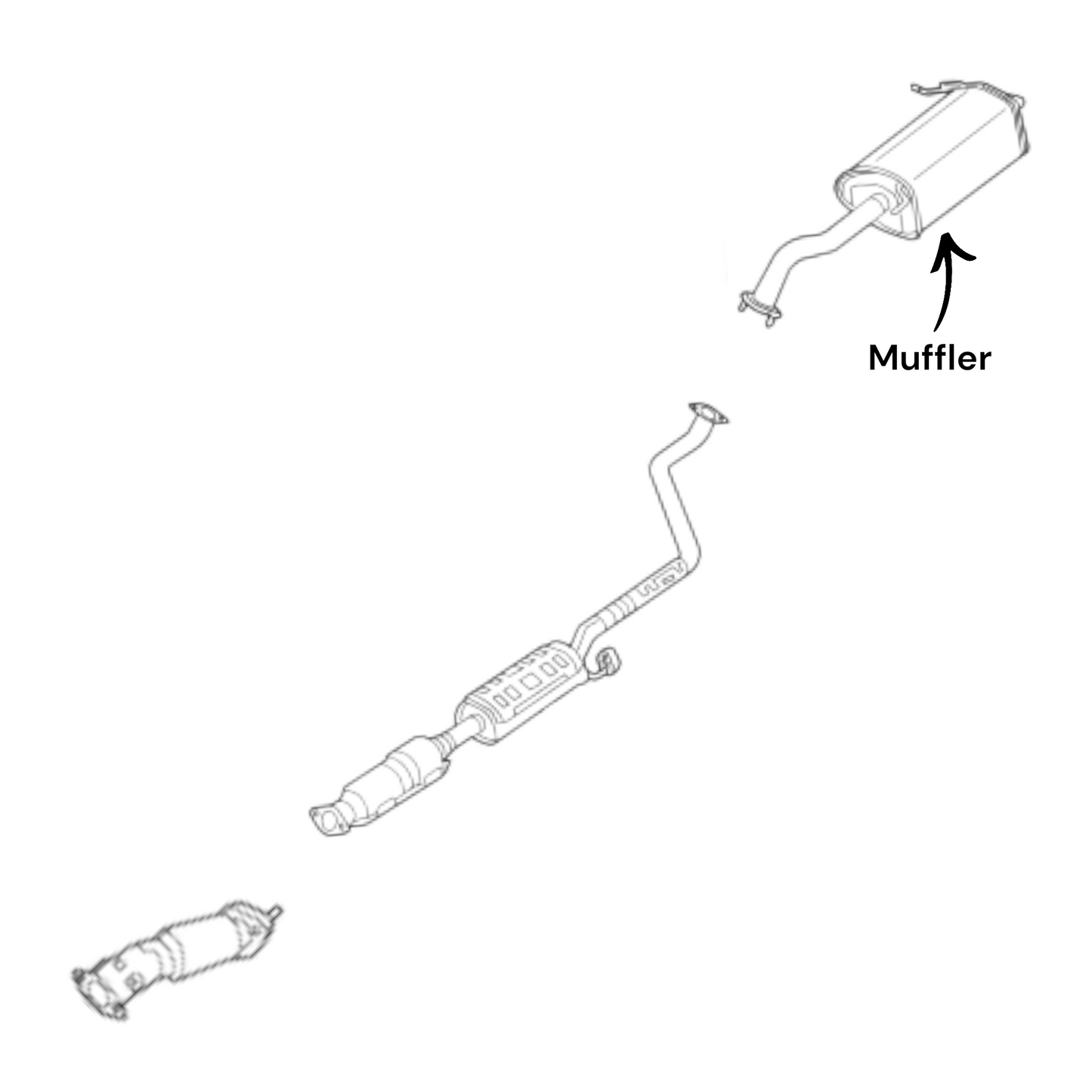 Hyundai Elantra 2.0L (2014-2016) (Federal/California emissions) (Sedan Only) Muffler