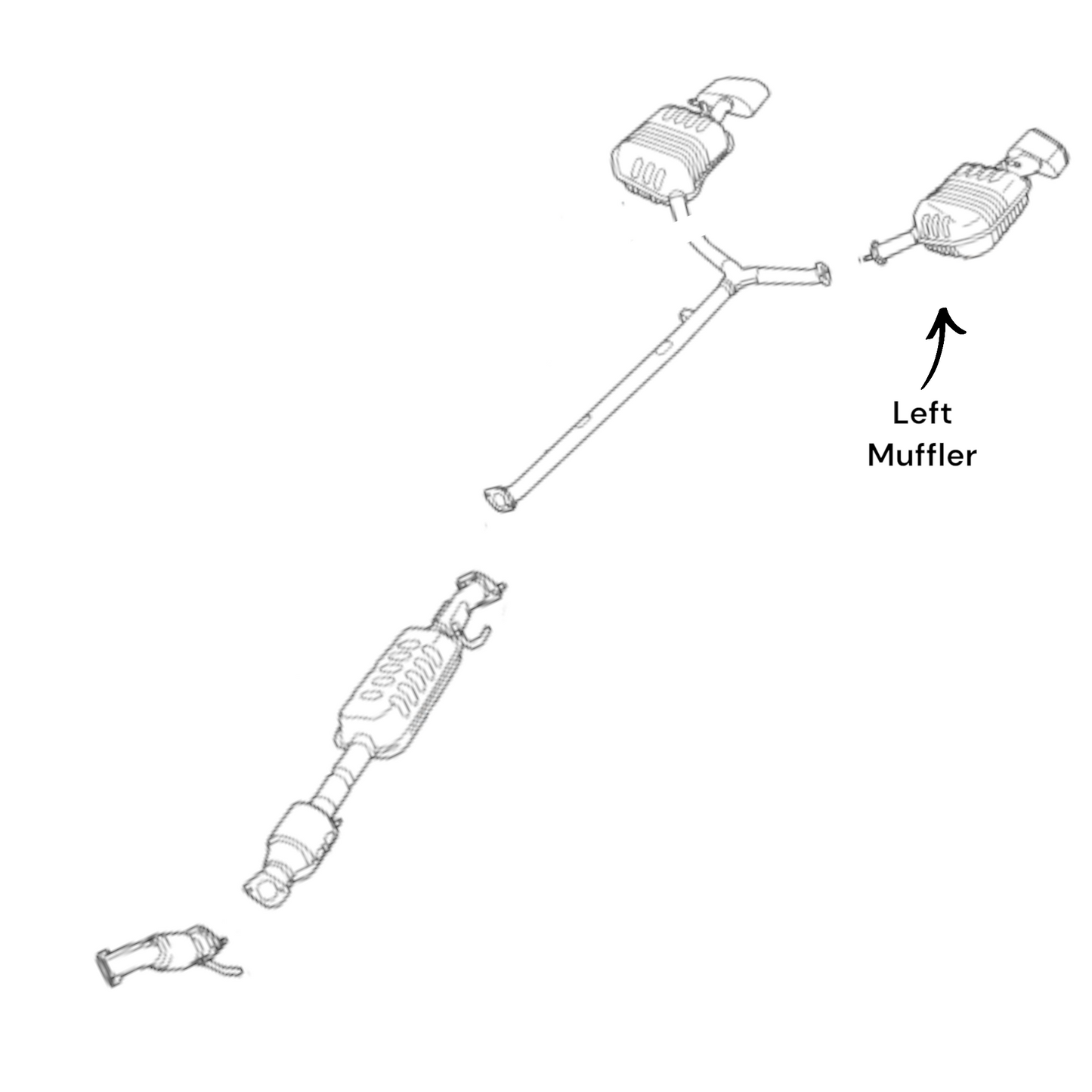 Hyundai Sonata 2.4L 2015-2017 Left Side Muffler