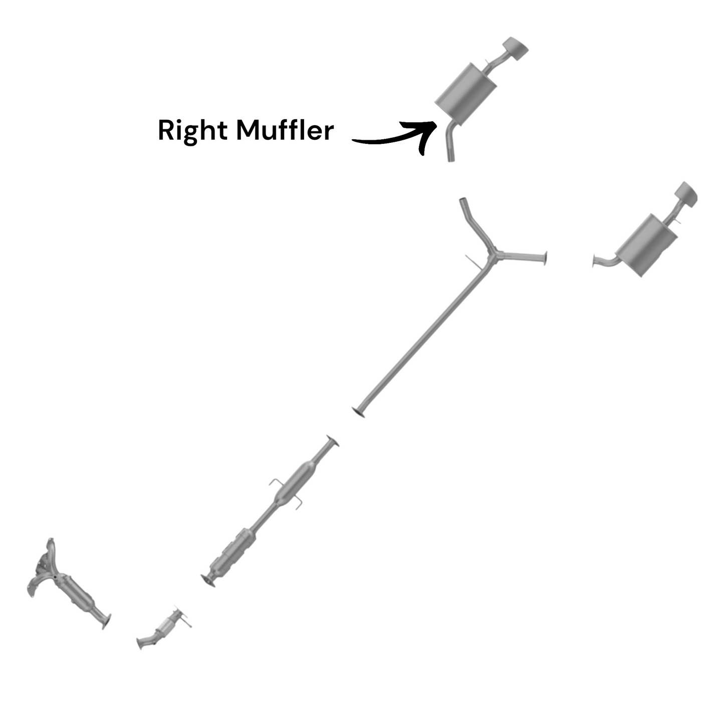 Hyundai Sonata 2.4L (2011-2014) (Non-Hybrid) Right Side Muffler