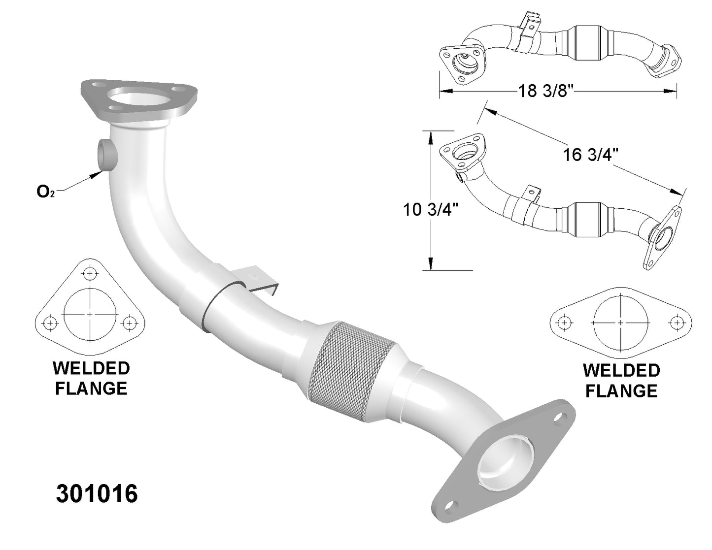 Tuyau flexible avant pour Kia Rio 1.5L (2001 et 2002) V4
