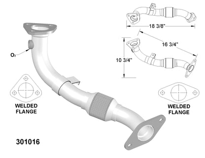 Tuyau flexible avant pour Kia Rio 1.5L (2001 et 2002) V4