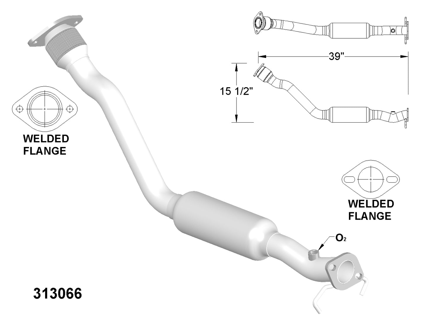 Buick Century 3.1L 1997-2005 Catalytic Converter With Flex
