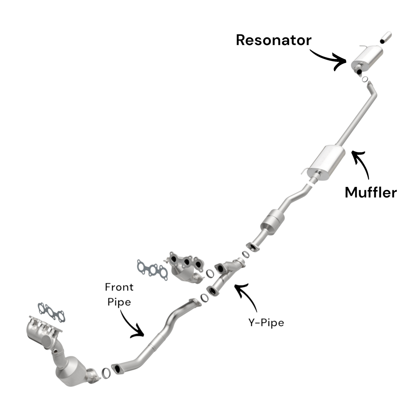Lexus RX400h 3.3L (2006-2008) Front Pipe, Y-Pipe, Muffler and Resonator