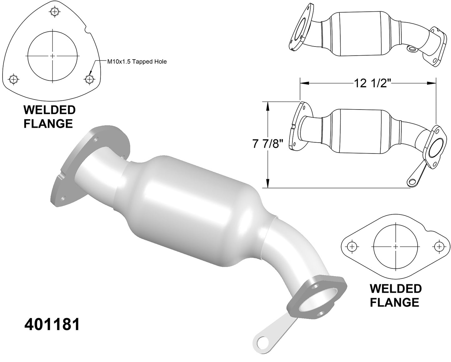 Convertisseurs catalytiques (ensemble de 3) pour Buick Enclave 3.6L V6 (2009-2017)