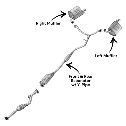 Subaru Ascent 2.4L (2019-2025) (AWD) Front And Rear Resonator With Y-Pipe & Muffler