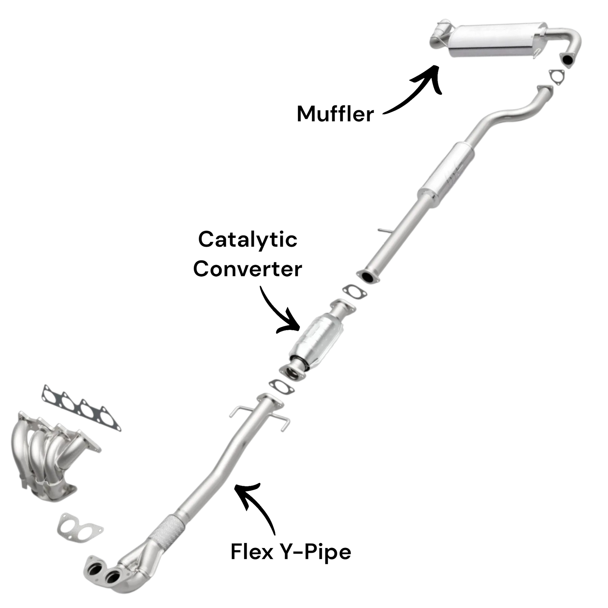 Mitsubishi Outlander 2.4L (2003-2006) (AWD) Flex Y-Pipe, Catalytic Converter and Muffler