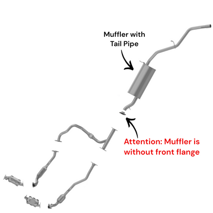 Nissan Xterra 3.3L (2003-2004) (Not for Supercharged) Muffler with tail pipe