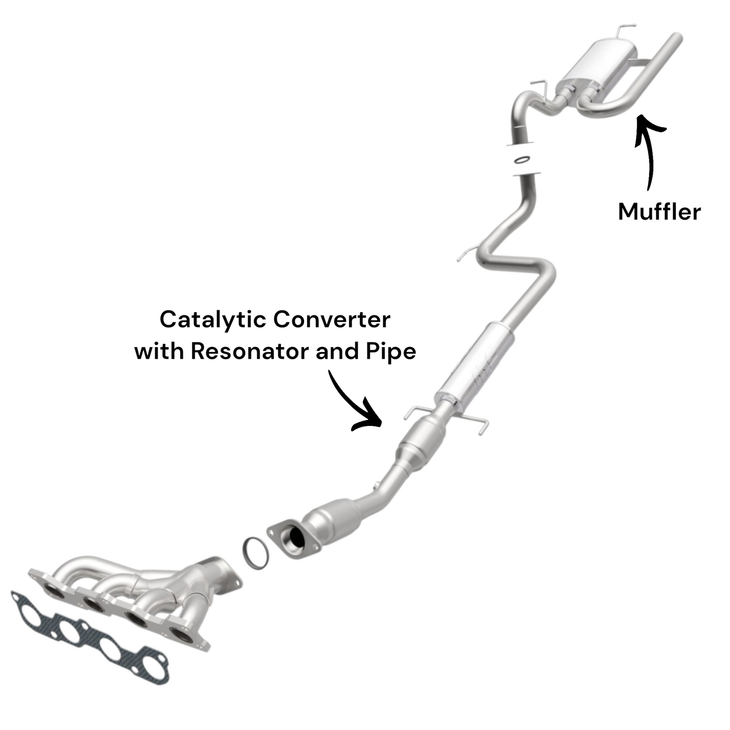Convertisseur catalytique avec tuyau pour Toyota Yaris 1.5L (berline) (2007-2010).
