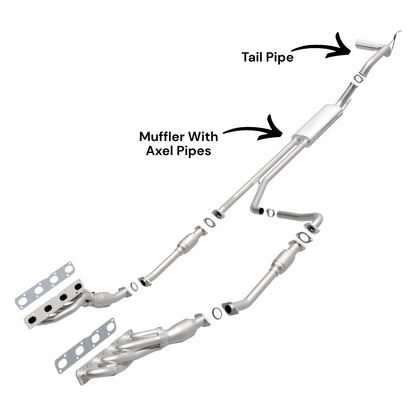 Nissan Titan 5.6L (2007-2015) (139.8" Wheelbase) Muffler With Axel Pipes & Tail Pipe