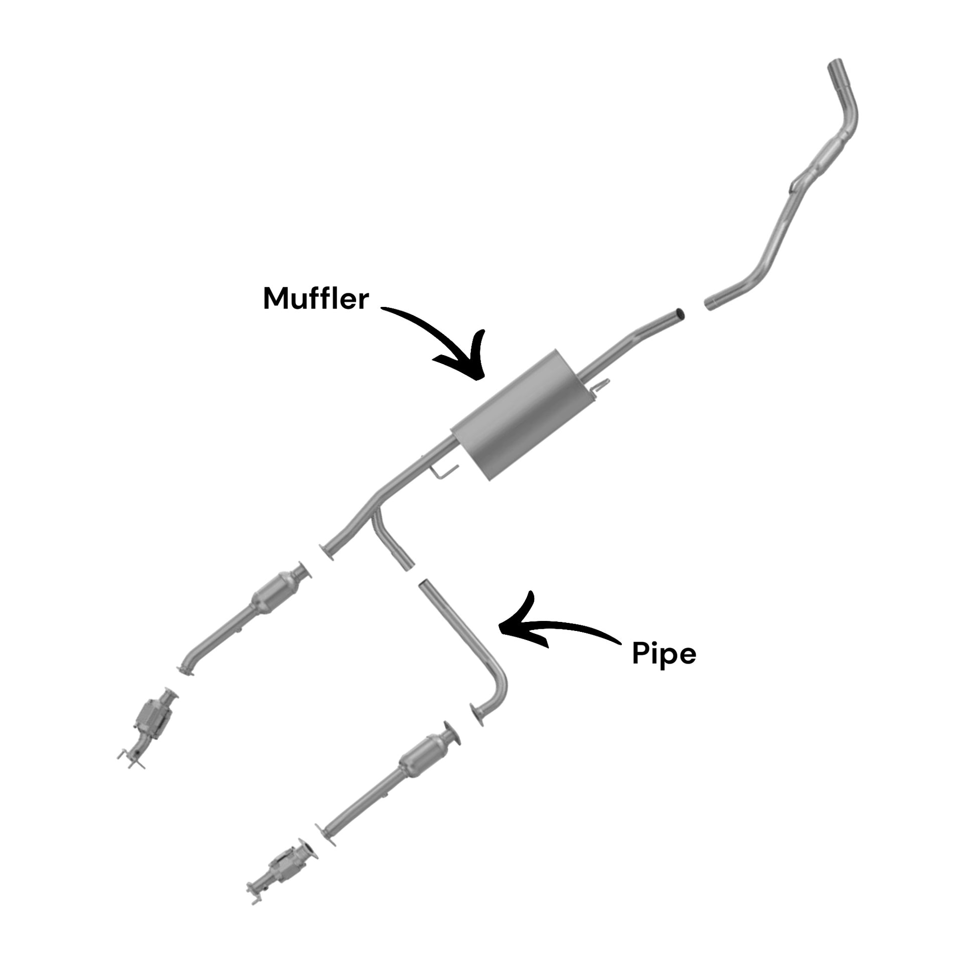 Suzuki Equator 4.0L (2009-2012) (125.9 inch & 139.9inch Wheelbase) Muffler with Pipe