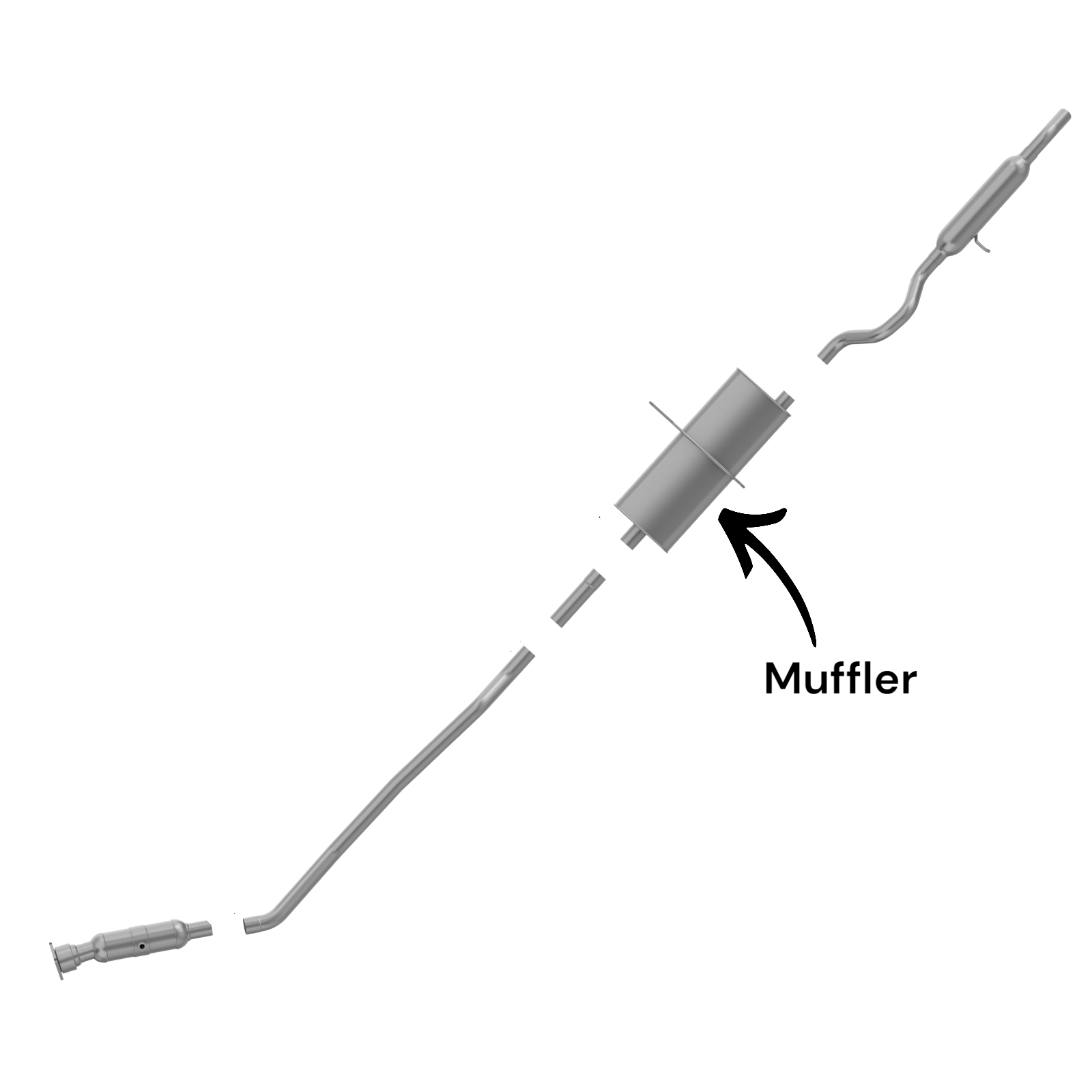 Dodge Grand Caravan 3.3L (2001-2005) (Except Stow And Go Seats) Muffler 