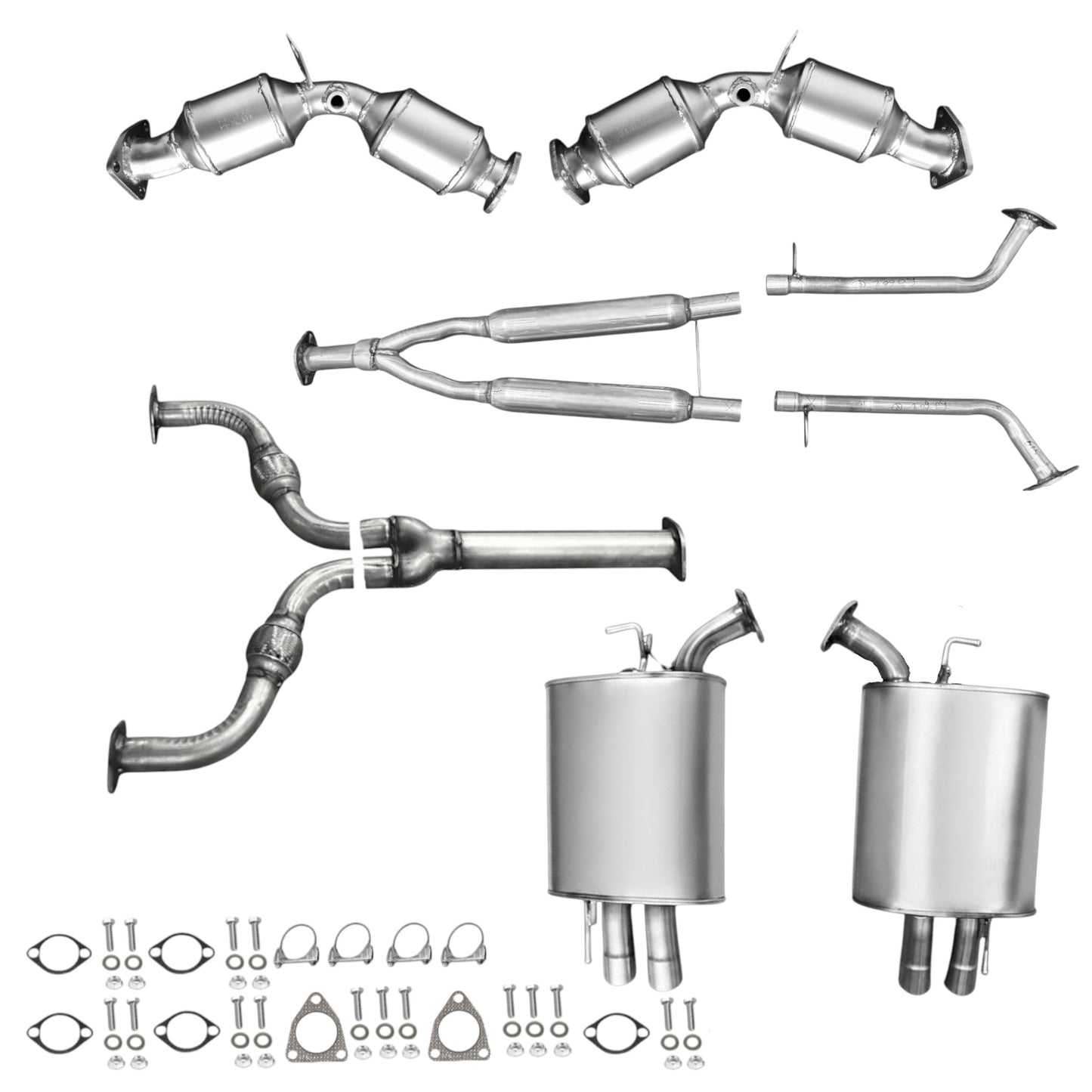 Infiniti M35 3.5L (2006-2008) (RWD) Manifold Converters, Flex Y-Pipe, Resonator and Both Side Mufflers