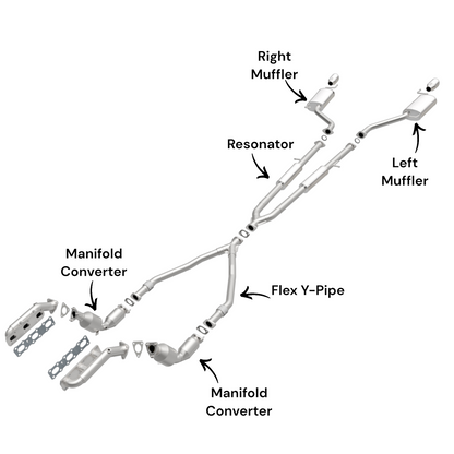 Infiniti M35 3.5L (2006-2008) (RWD) Manifold Converters, Flex Y-Pipe, Resonator and Both Side Mufflers