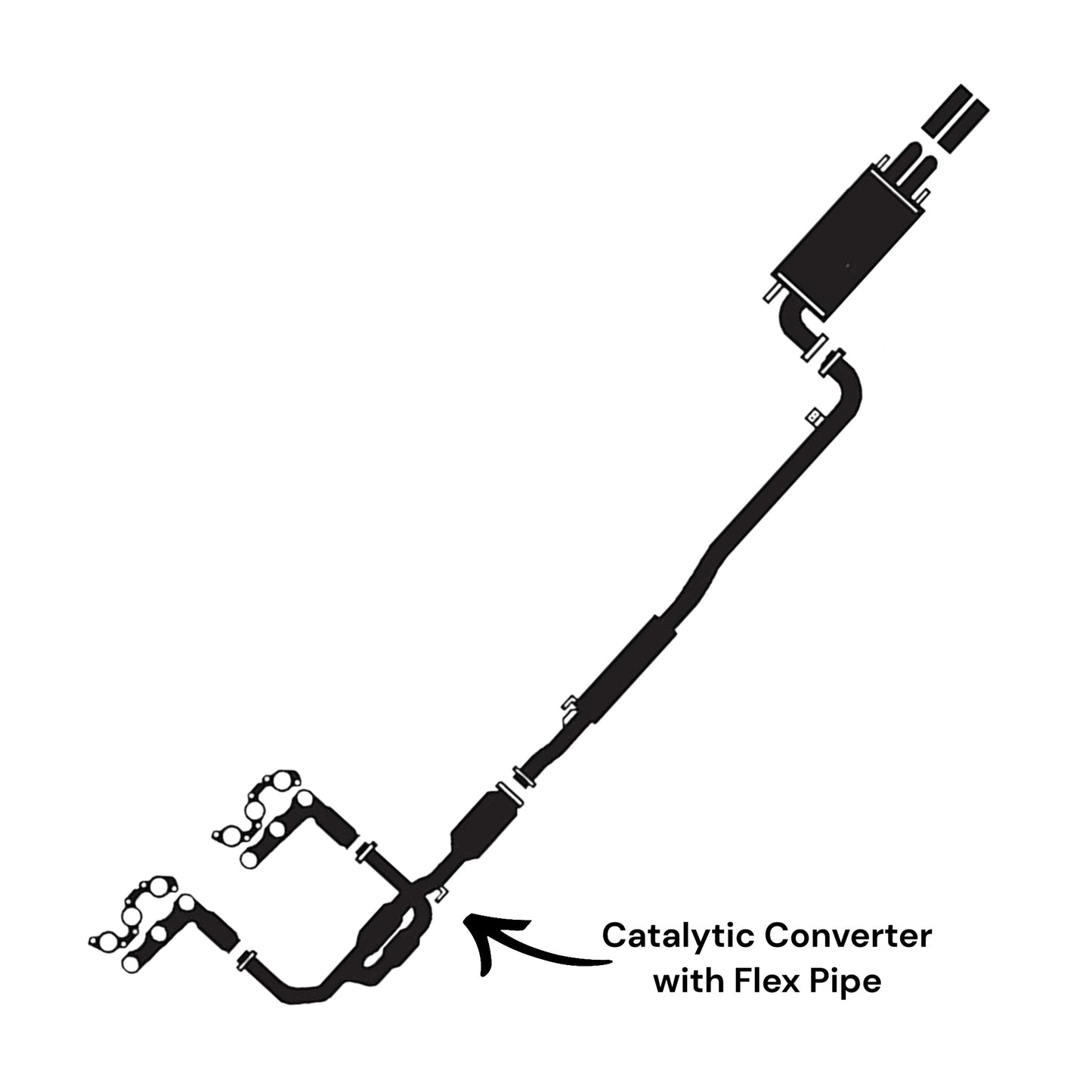 Toyota Avalon 3.0L (1997-1999) Catalytic Converter with Flex Pipe