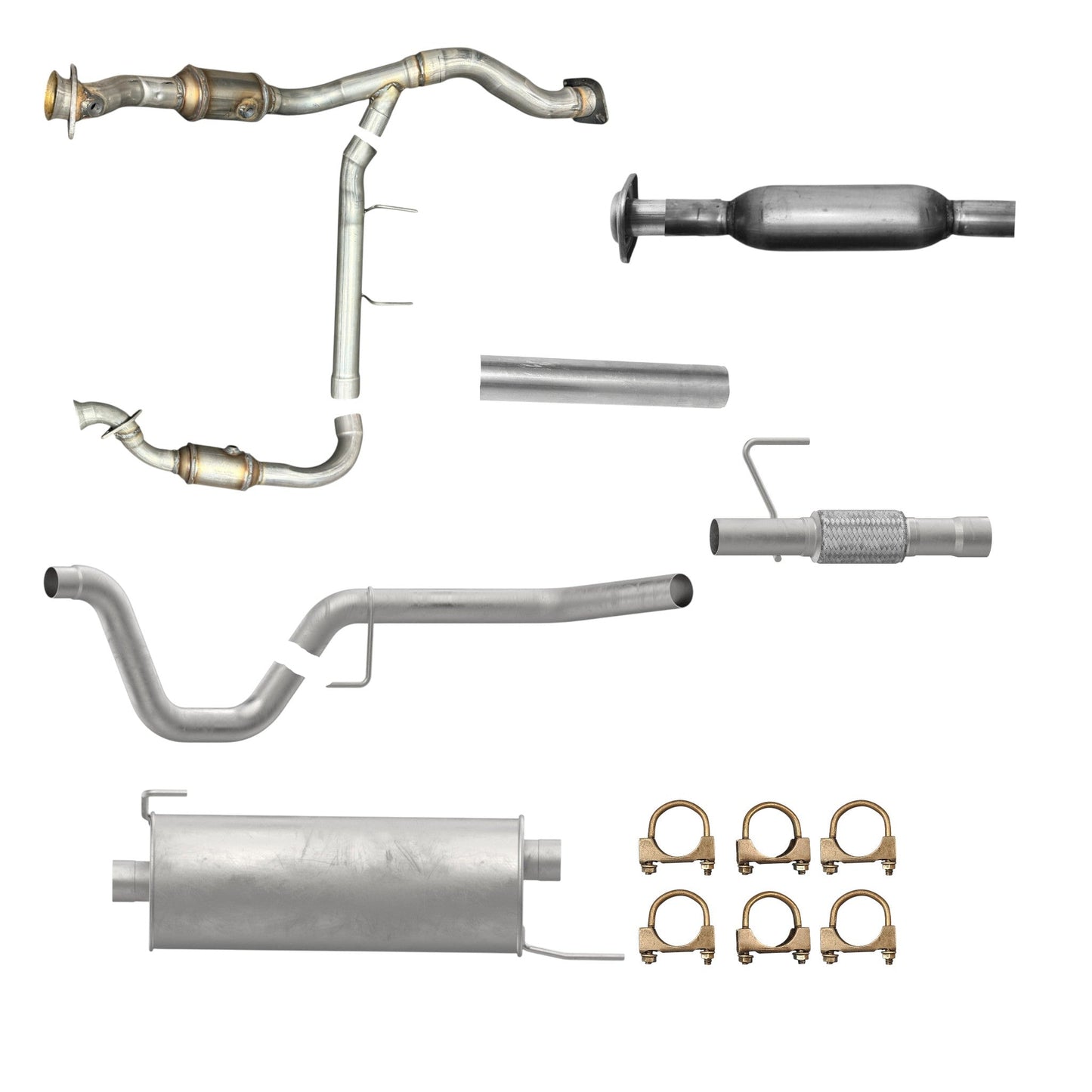 Ford F-150 3.5L (2011-2014) (Turbo) (157.0" Wheelbase) Catalytic Converters, Resonator, Pipe , Flex Pipe, Muffler and Tail pipe