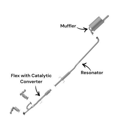 Toyota Camry 3.3L (2004-2006) (Japan Built) Flex with Catalytic Converter, Resonator and Muffler