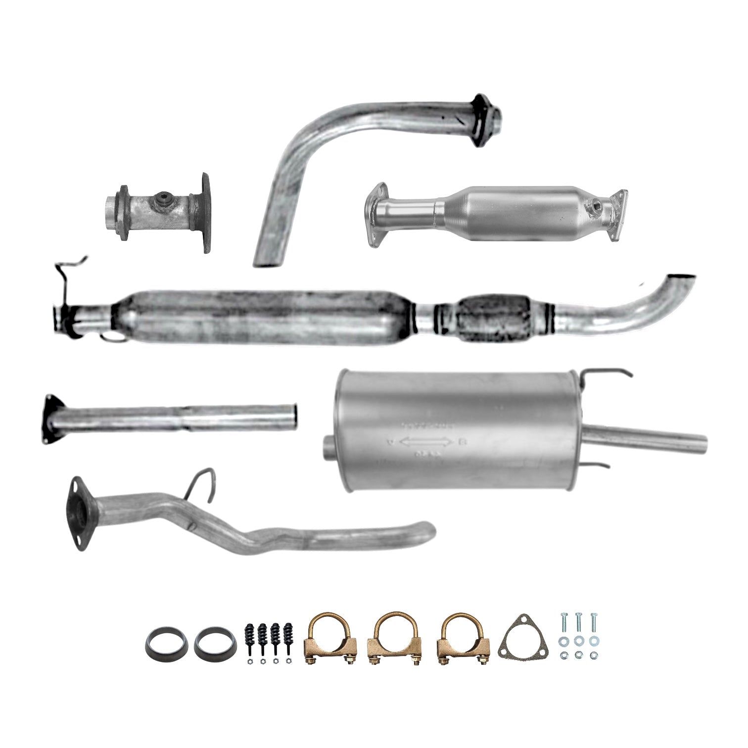 Acura CL 2.2L (1997) Middle Pipe, Catalytic Converter, Resonator with Flex Pipe and Muffler (Single Tip)