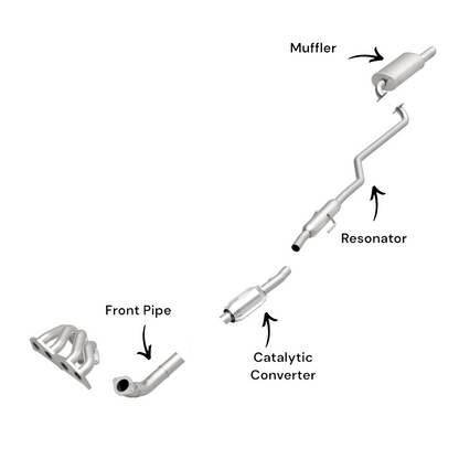 Chevorlet Prizm 1.8L (1998-2002) Front Pipe, Catalytic Converter, Resonator and Muffler
