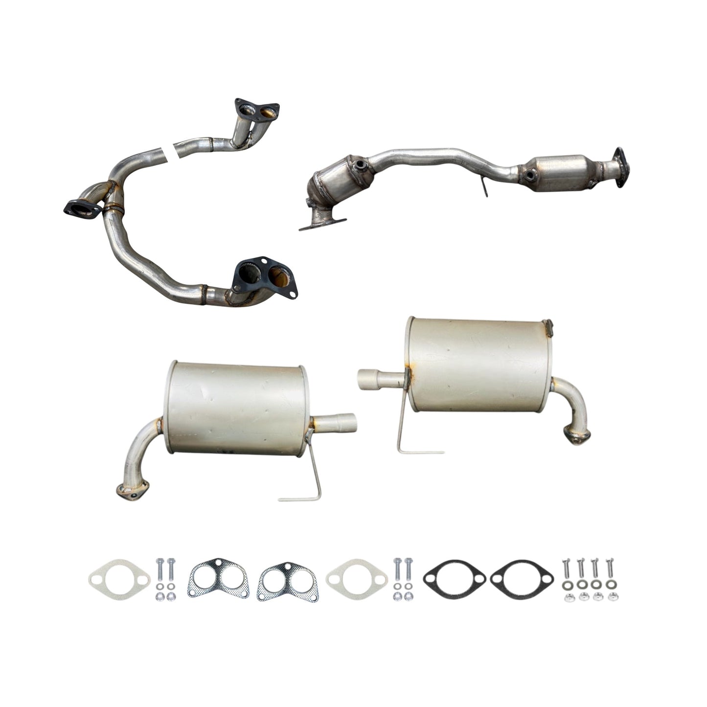 Subaru Legacy 2.5L (Non-Turbo) (2005) Y-Pipe, Catalytic Converter, Left Muffler and Right Muffler