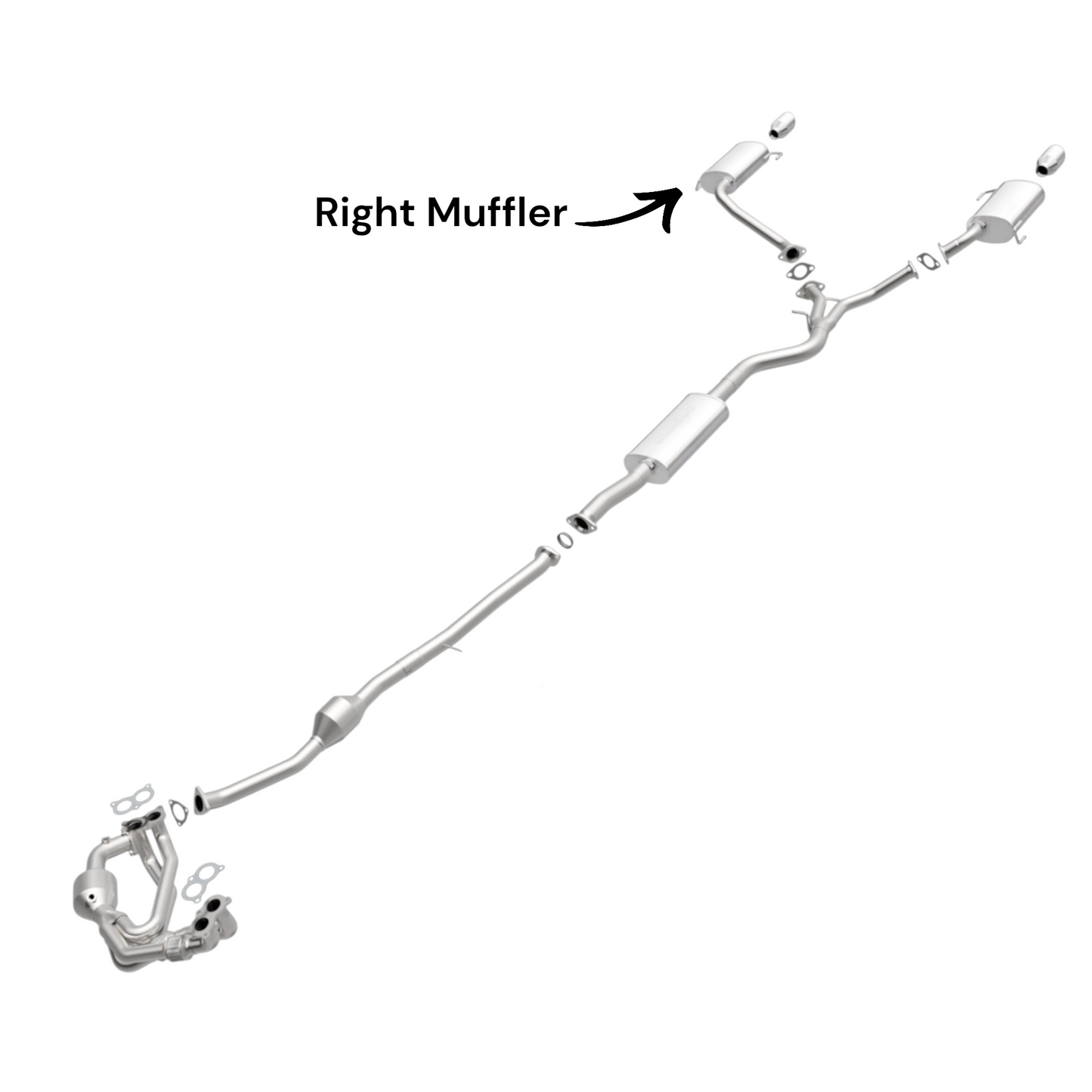 Résonateur avec tuyau en Y et silencieux pour Subaru Outback 2.5L (2006-2009)