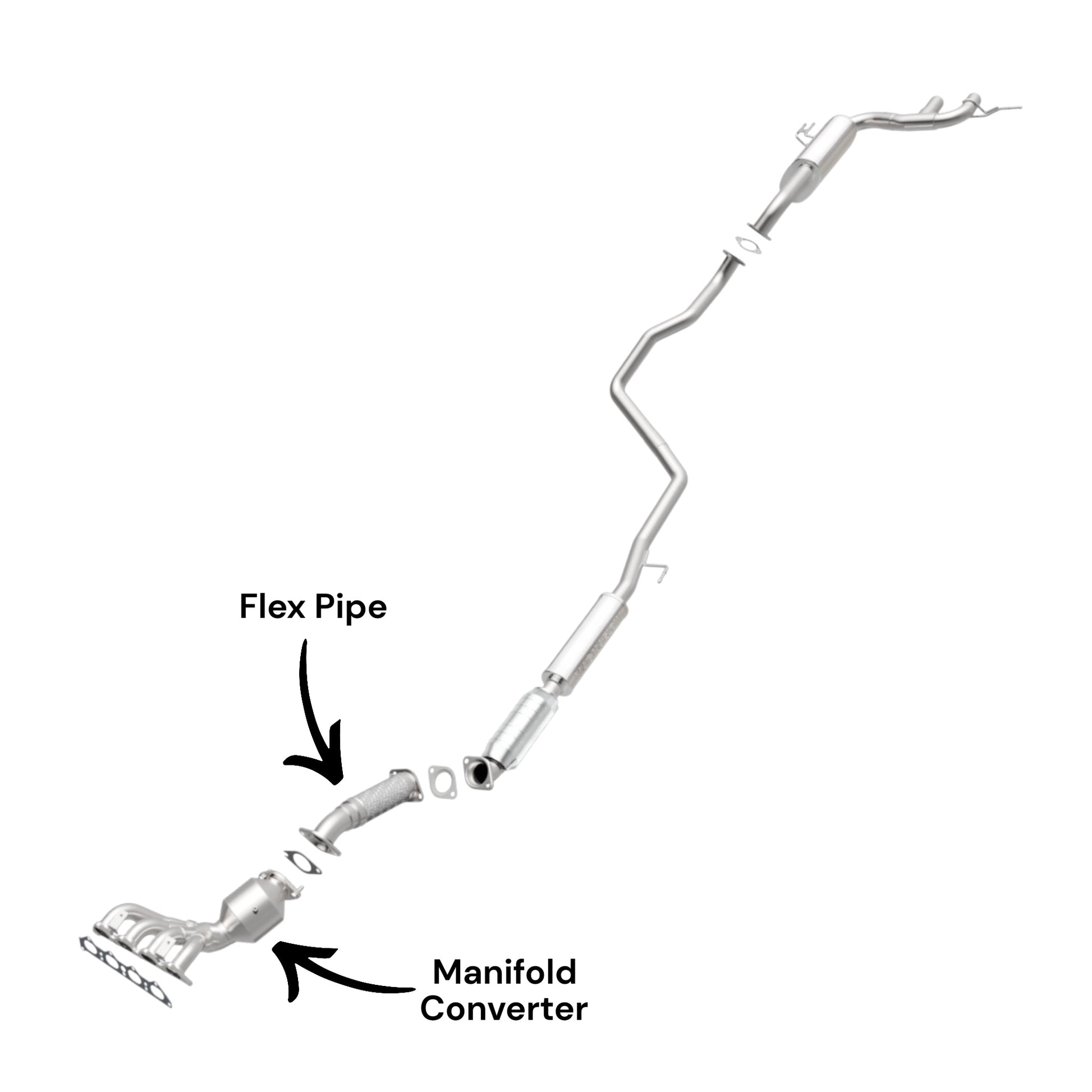Hyundai Veloster 1.6L Non-Turbo (2012-2017) Manifold Converter and Flex Pipe