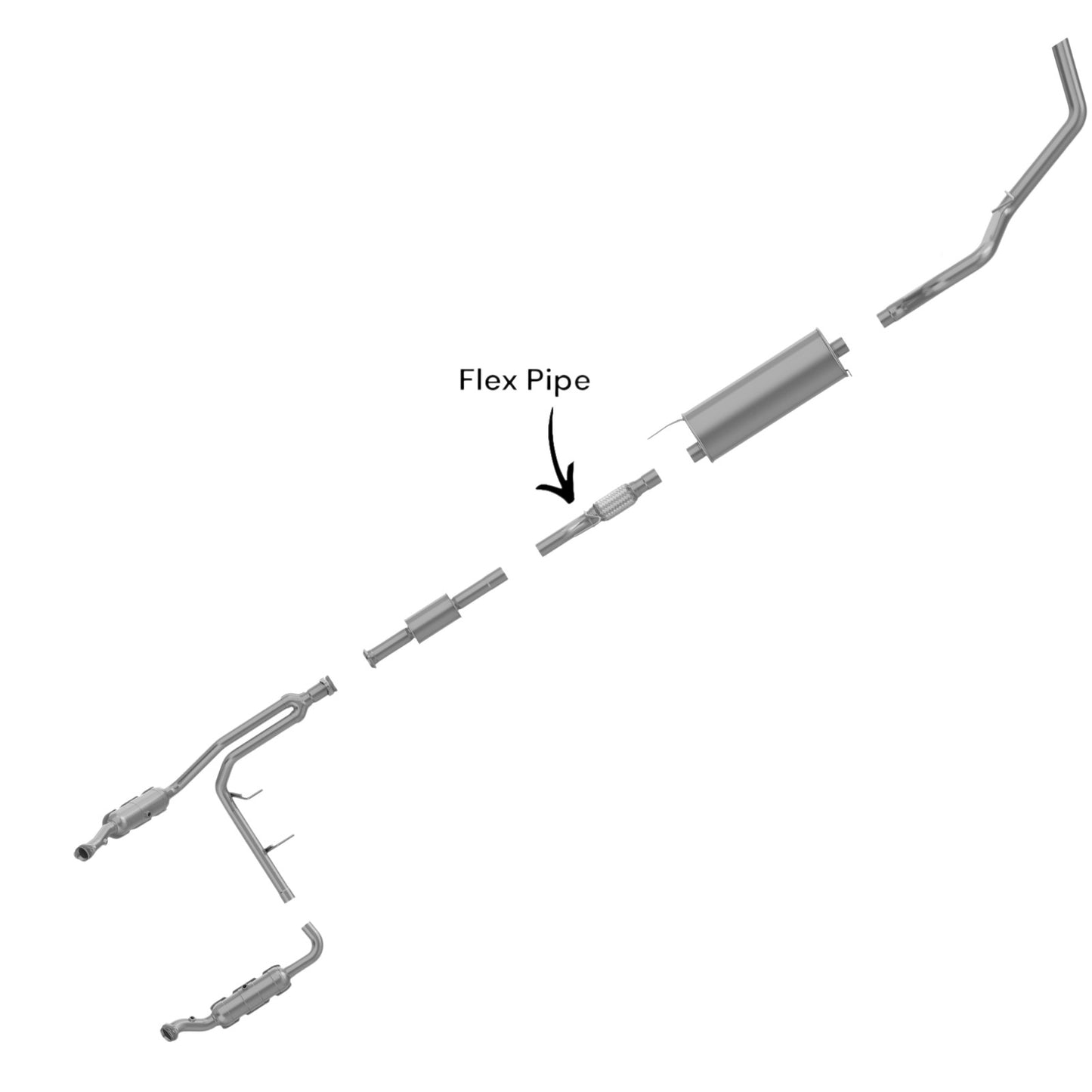 Ford F-150 3.7L (2011-2014) (145.0"WB) (From 01/11) Flex Pipe