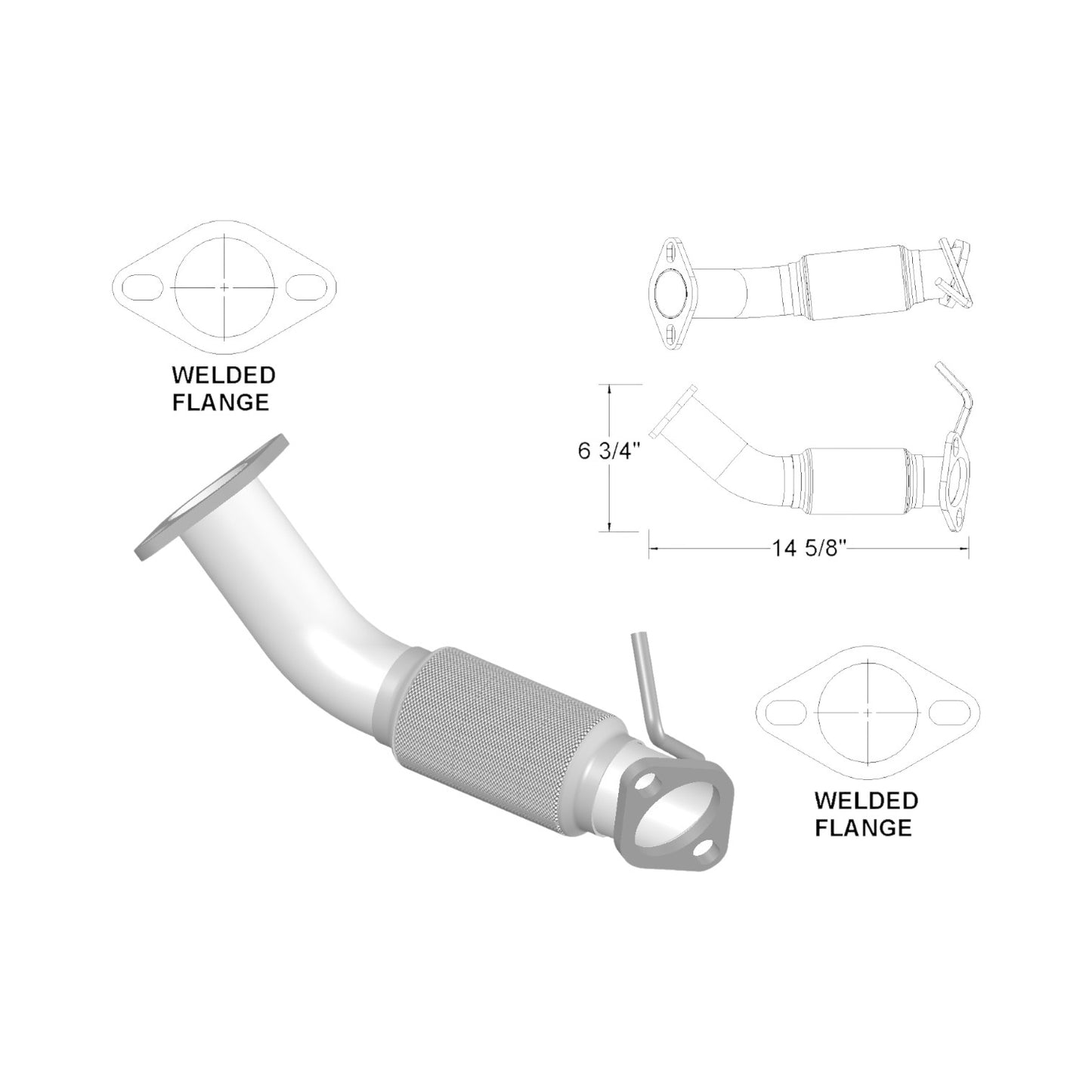 KIA Forte 1.8L (2014-2016) Front Flex Pipe (California Emission Only)