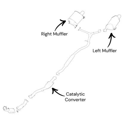 Subaru Forester 2.0L (Turbo) (2014-2018) Catalytic Converter And Both Side Mufflers