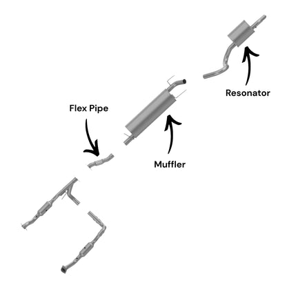 Dodge Durango 5.7L (2009) (Non-Hybrid) Flex Pipe, Muffler & Resonator