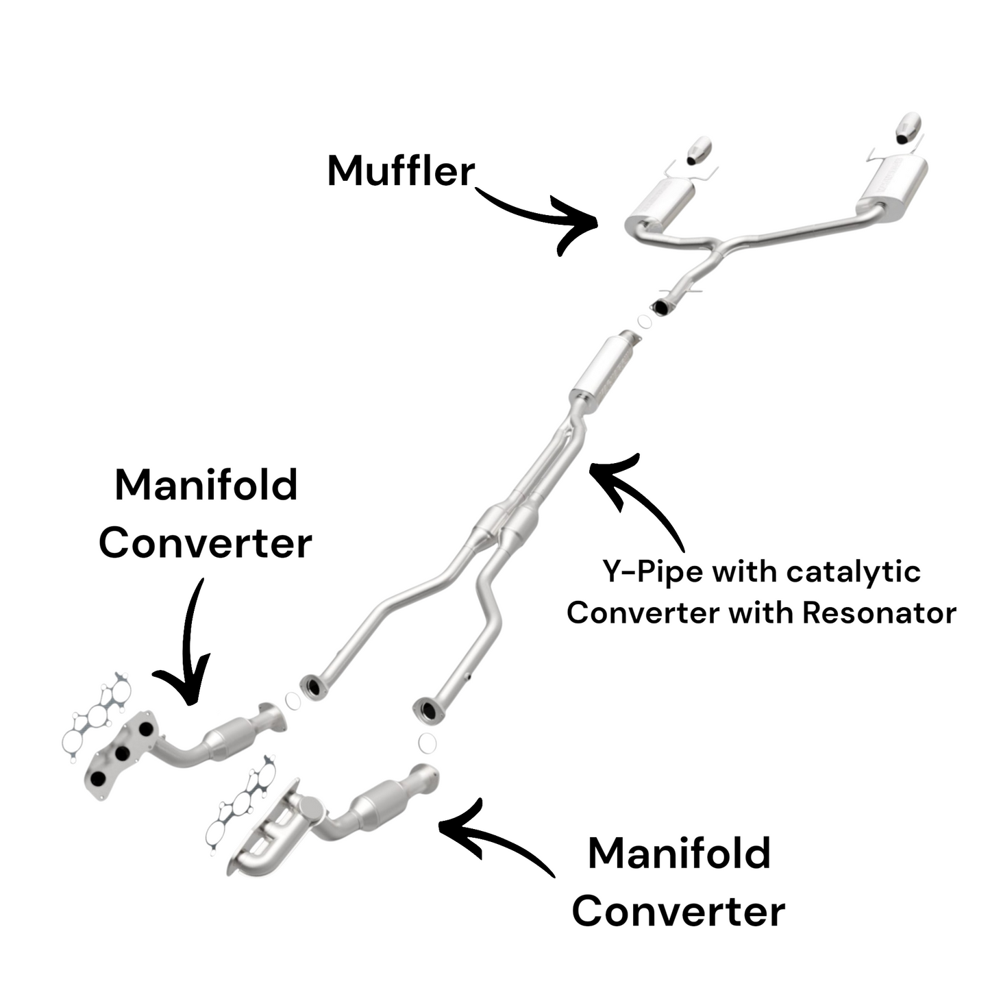 Lexus IS350 3.5L (2006-2012) (RWD Only) Manifold Converter, Catalytic Converter with Resonator and Muffler
