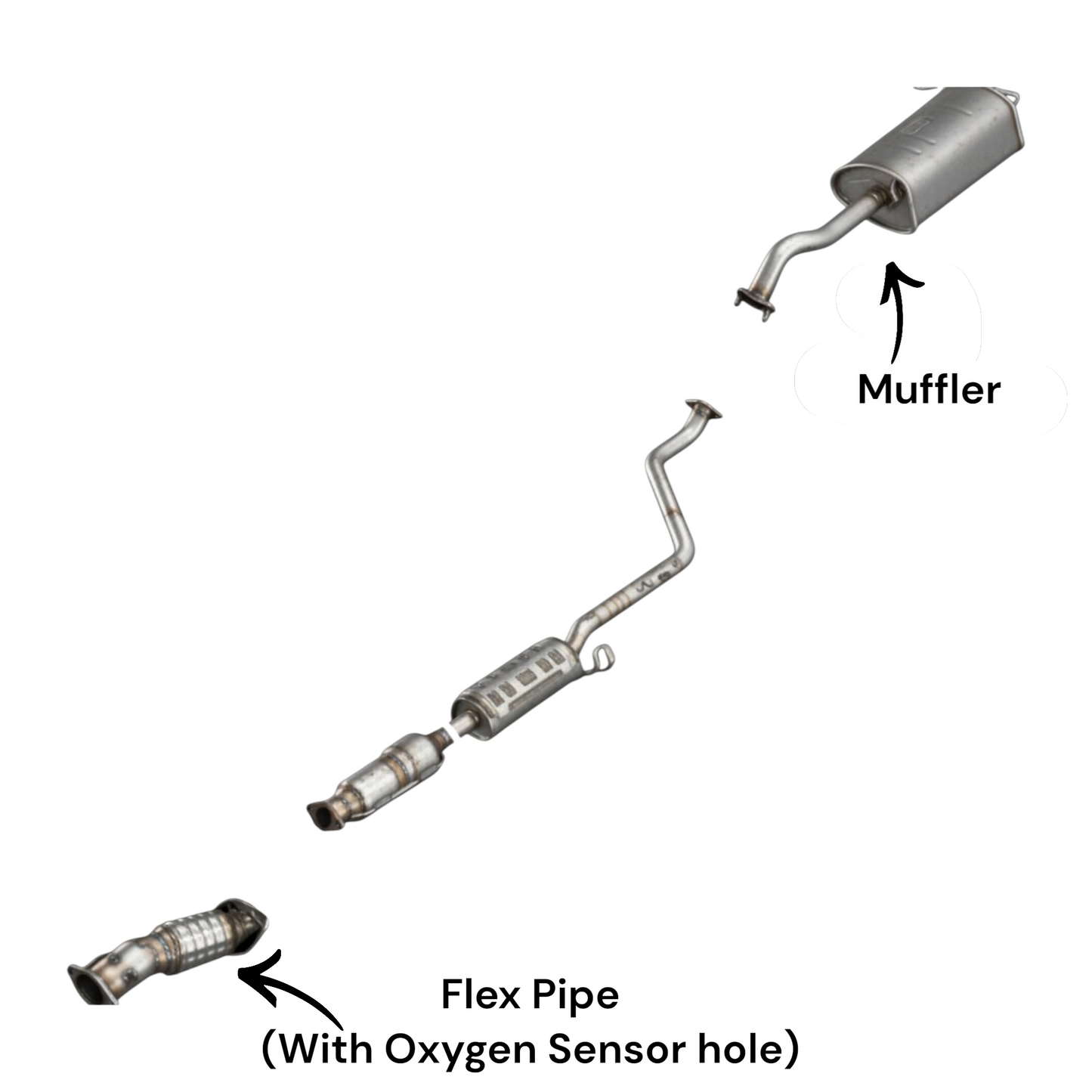 Hyundai Elantra GT 2.0L (2014-2017) (Sedan) Flex Pipe and Muffler