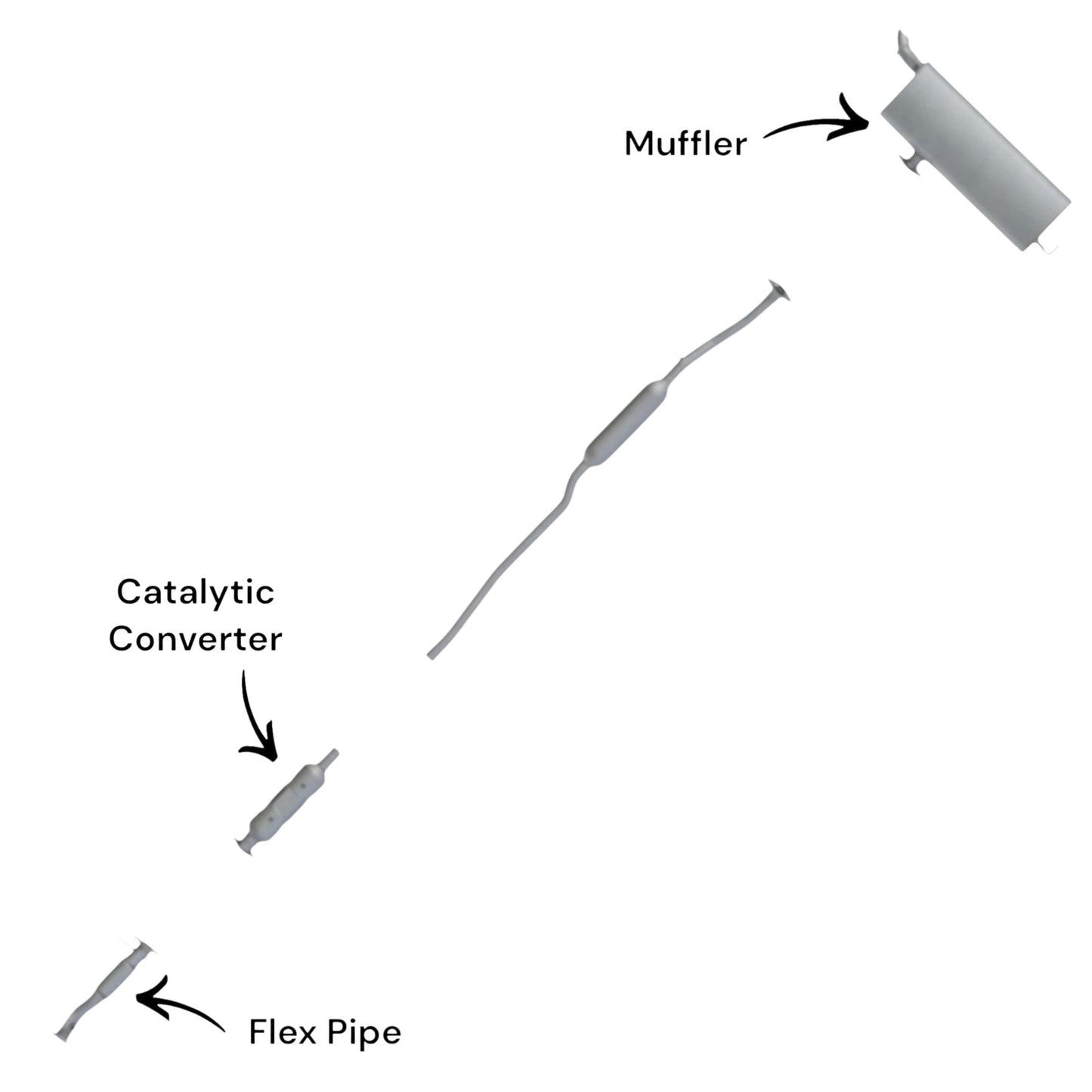 Hyundai Tucson 2.0L (2016-2018) (FWD) Flex Pipe, Catalytic Converter and Muffler