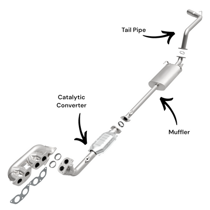 Toyota 4Runner 3.4L (1996-2000) (Federal Emission) Converter and Muffler with Tail pipe