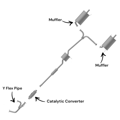 Acura TL 3.2L (1999-2003) Y Flex Pipe, Catalytic Converter and Both Side Mufflers