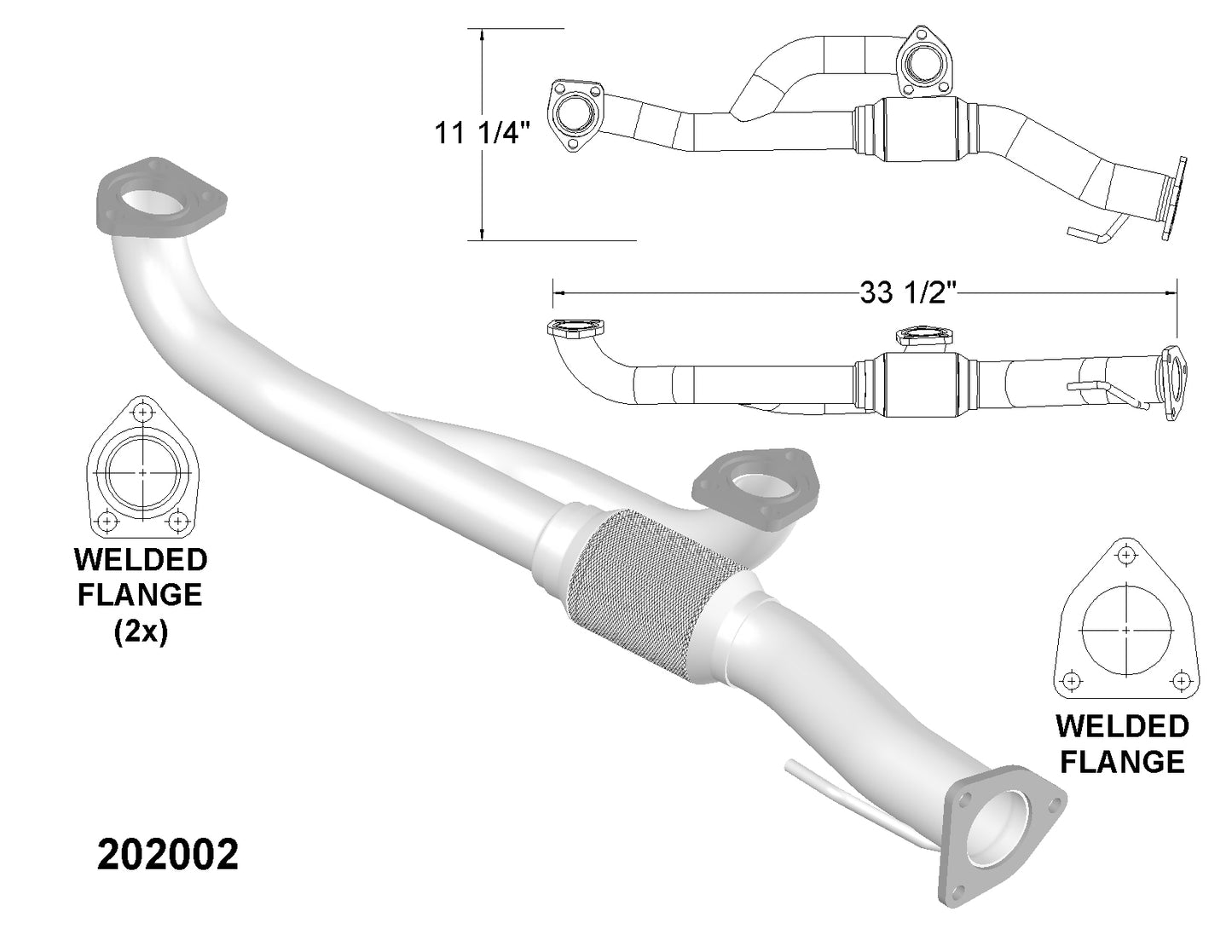 Tuyau flexible en Y avant pour Acura TL 3.2L 2004-2008