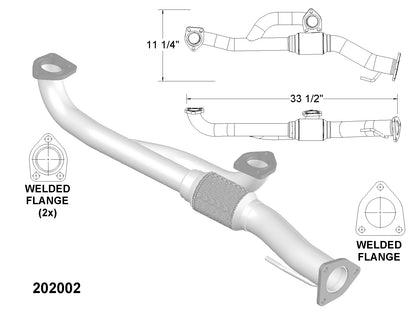Tuyau flexible en Y avant pour Acura TL 3.2L 2004-2008